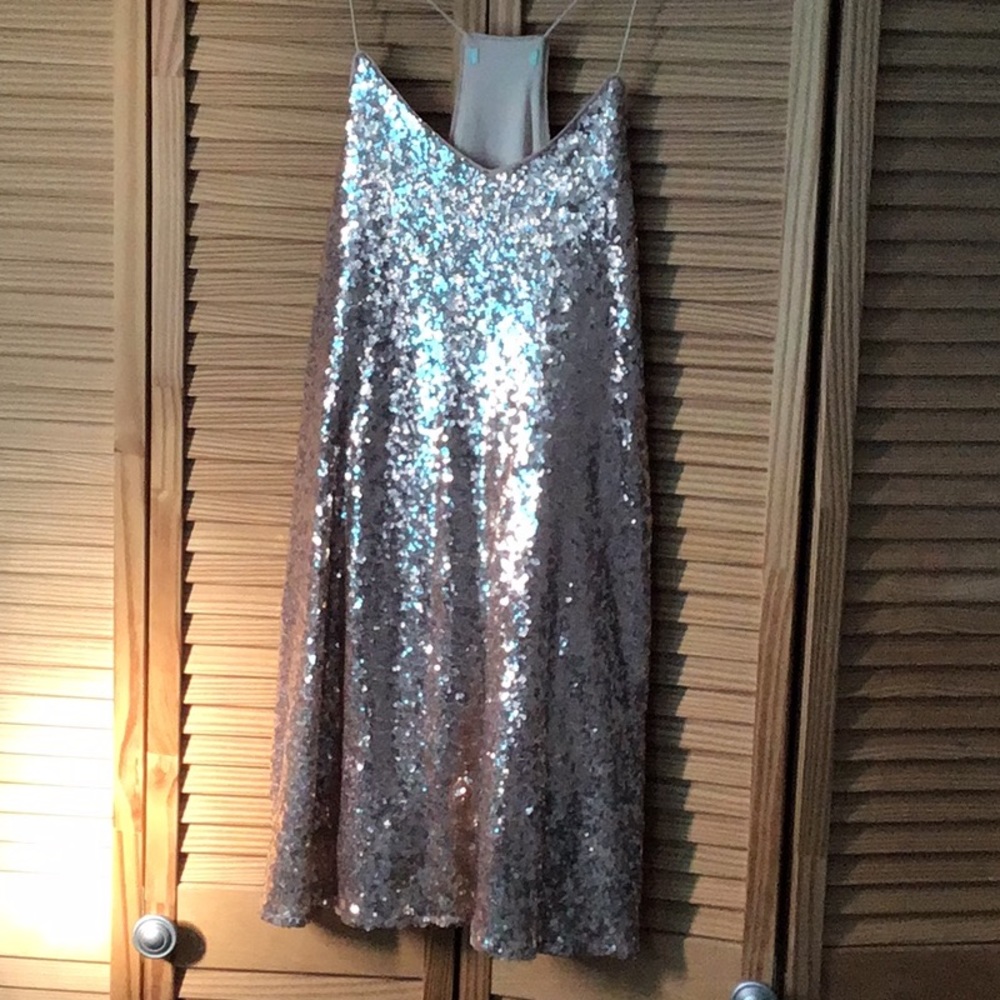Sequins on silk